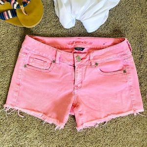 Pink American Eagle Cutoff Frayed Denim shorts 2